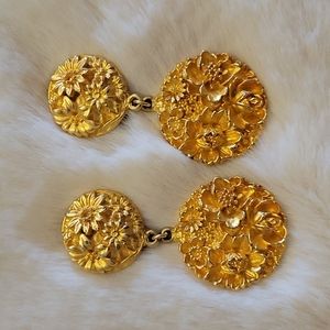 Mish Tworkowski Vintage Disk and Dangle Clip-on Earrings